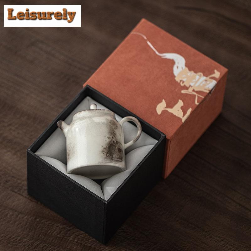 125ml Ink Painting Teapot Vintage Tea Infuser Pot Tea Making Kettle With Ball Hole Chinese Tea Set Ornaments Collection Craft