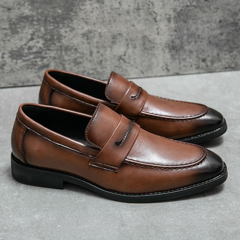 

Мужская обувь Четыре сезона Повседневная кожаная обувь Модная мужская деловая обувь Тренд Британский стиль Свадебная обувь Маленькая кожаная обувь 44 коричневый