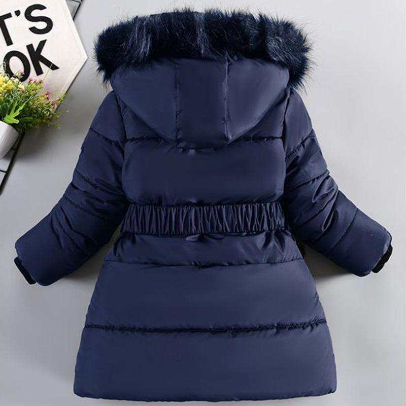 Girl Winter Cotton-Padded Jacket Children's Fashion Coat Kids Outerwear Baby's Warm Down Jacket Children Clothing 4-12 Years