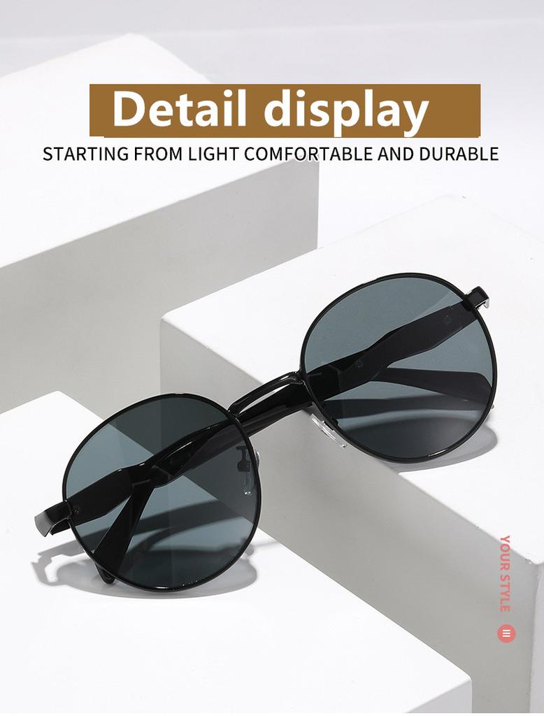 2025New Man woman Sunglasses High Quality Metal Material Eyewea Round-Frame UV400 Fashion Versatile Trend Sunnies Unisex