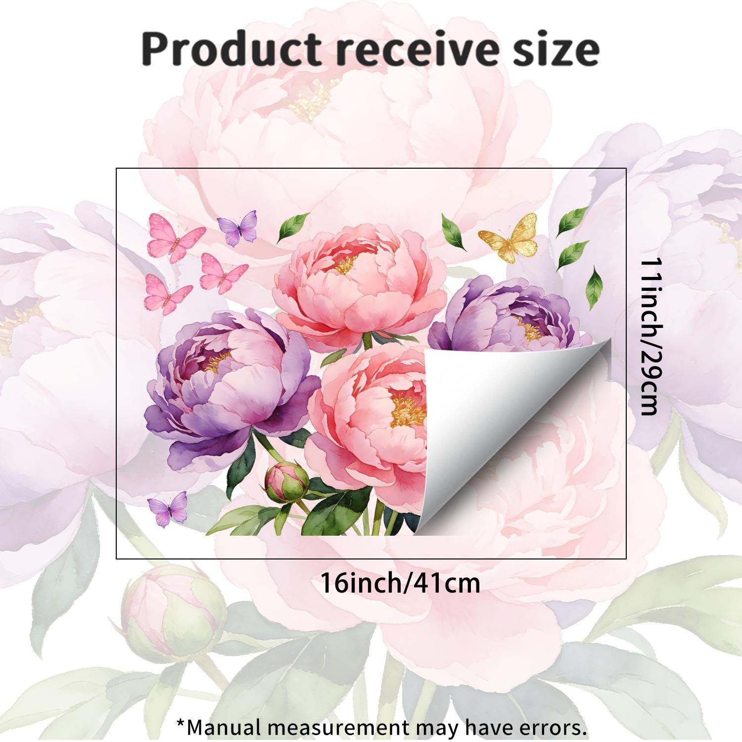 Creative Peony Butterfly Bedroom Living Room Balcony Study Window Decoration Stickers