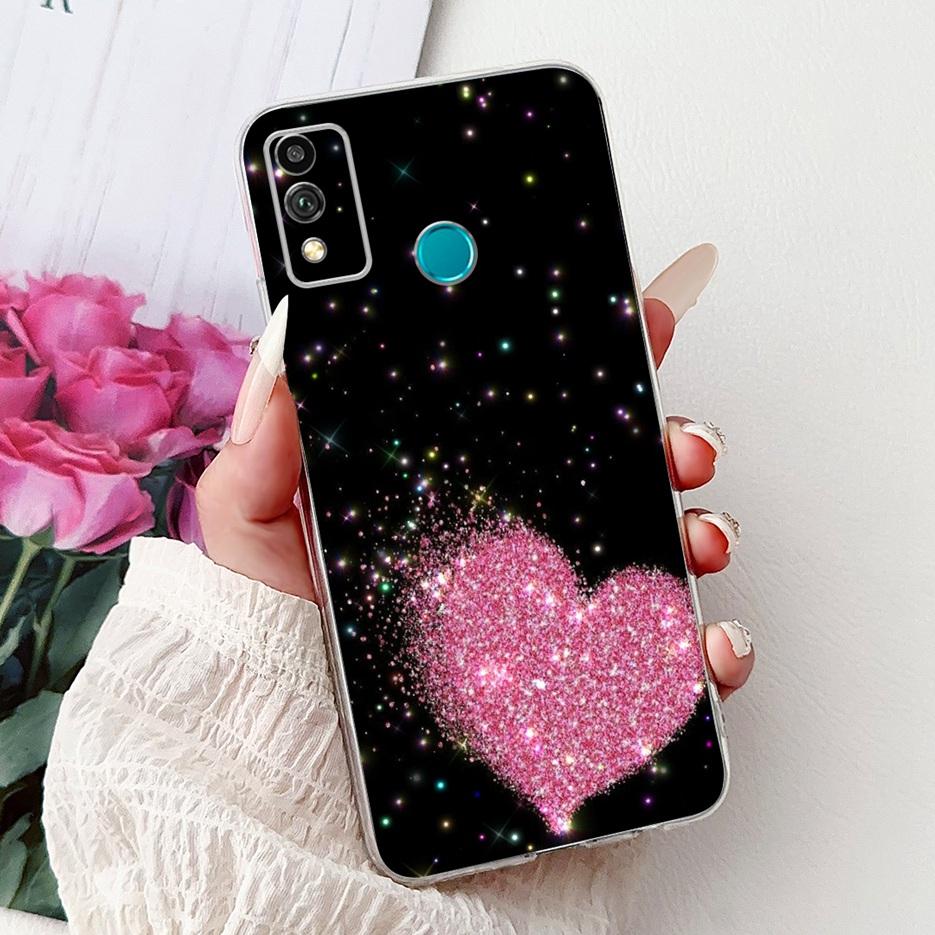 For Honor 9X Lite Case JSN-L21 JSN-L22 Cute Love Heart Painted Cover Soft Silicone Case For Honor 10X Lite DNN-LX9 10XLite Shell