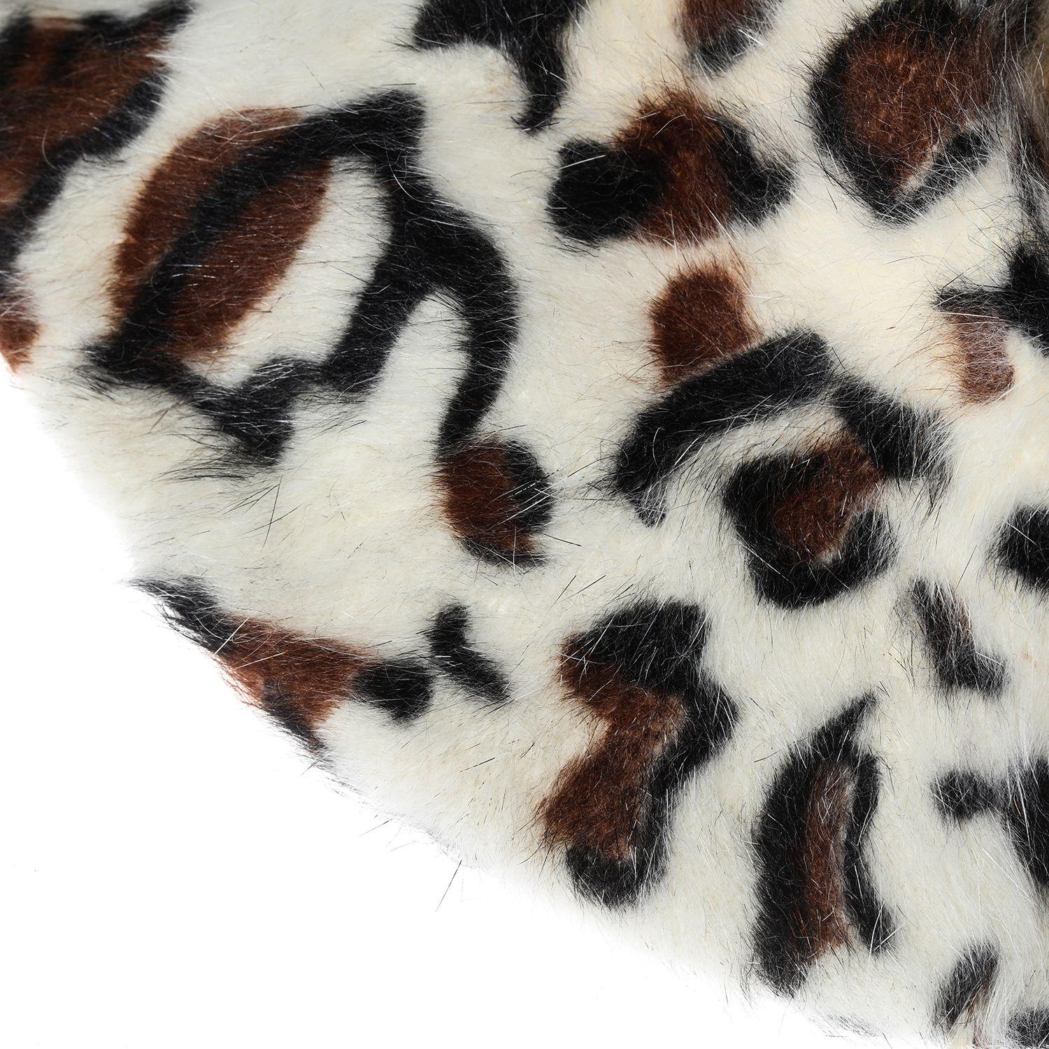 

Винтажная шапка-бини Зимняя теплая шапка с леопардовым принтом Береты для женщин Французская шапка Берет белый