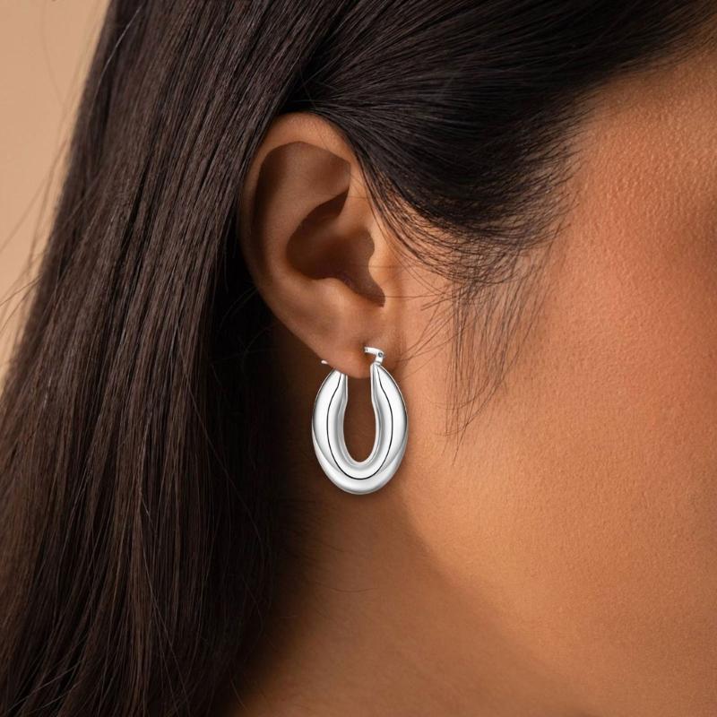 Stylish Hollow Oval Earrings Dangle Earrings Comfortable Ear Jewelry Copper Texture Suitable for Daily and Party Wear