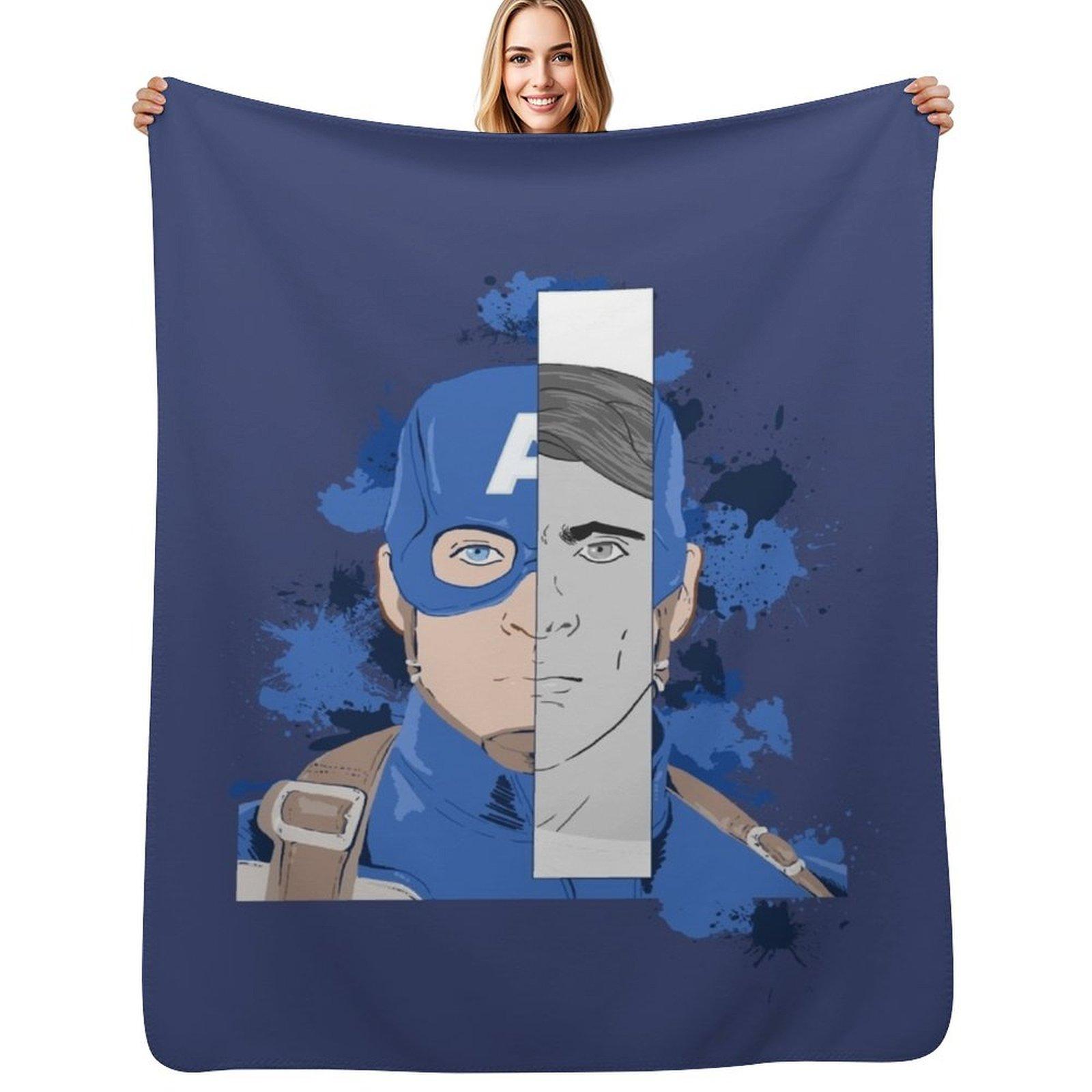 The first Captain Throw Blanket Wrinkle Resistant Lightweight Blanket Size: 75*100cm, Weight: 230 GSM