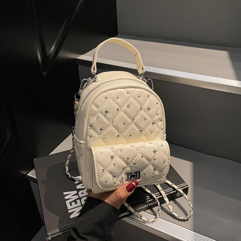 Rhombus Embroidery Thread Gypsy Star Fashion Versatile Trend Simple Small Bag High Sense Niche Design Portable Backpack Bag