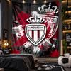 Wall Hanging Tapestry Monaco FC Print Cloth for Living Room Bedroom Home Decor