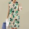 ZANZEA Women Holiday Casual Round Neck Sleeveless Print Dress