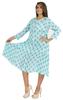 Bimba Printed Flared Midi Dress For Women Rayon Crepe Casual Summer Dress