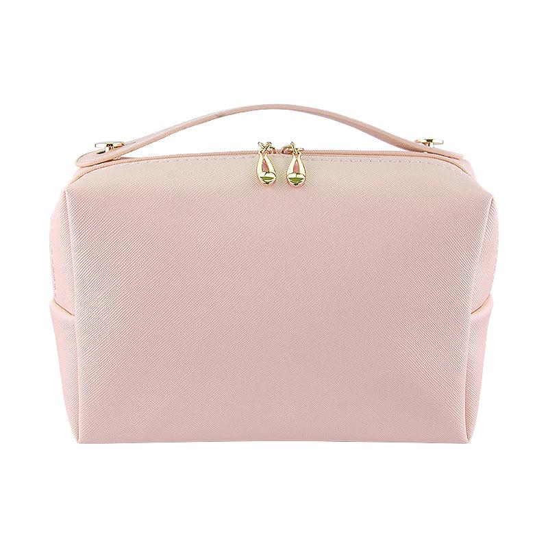 Cosmetic Bag Women Popular Product Pu Hand-Held Portable Square Waterproof Zipper Cute Travel Makeup Skincare Bag