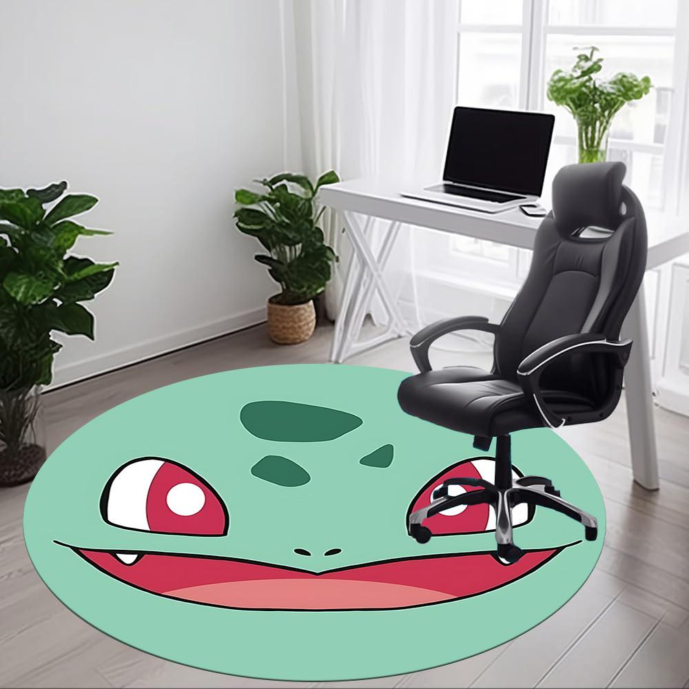 1pc Bulbasaur Office Round Area Rug, Indoor Mat Suitable For Office, Bedroom Living Room Home Decor, Room Deco, Offic a0928205