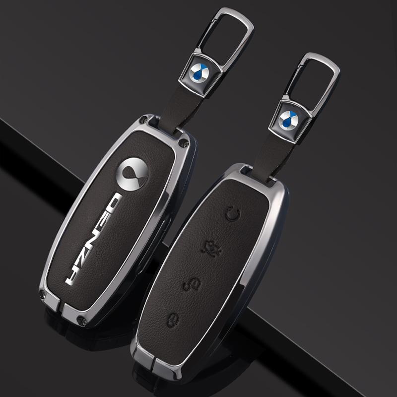 Car Smart Remote Key Case Cover Shell Fob For Denza D9 Dm-I   Zinc Aolly Car Styling Protector Auto Keychain Accessories