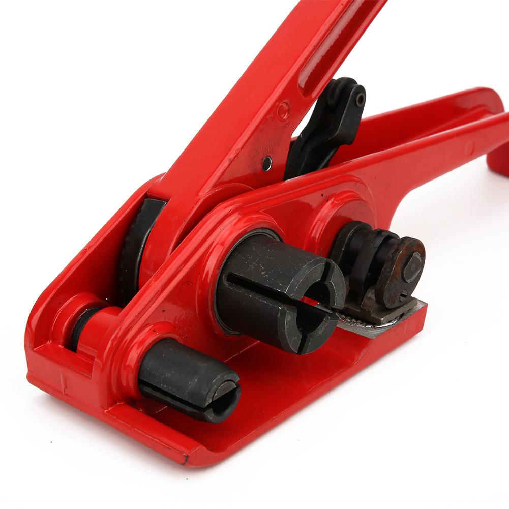 Handmatige Spanband Spanner Rood Slless Combinatiegereedschap Bindgereedschap voor 16~19mm PET/PP Tape