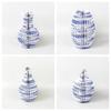 Decorative Blue-and-white Porcelain Paper Vase Floral Arrangement Tabletop Decor  Office Desk