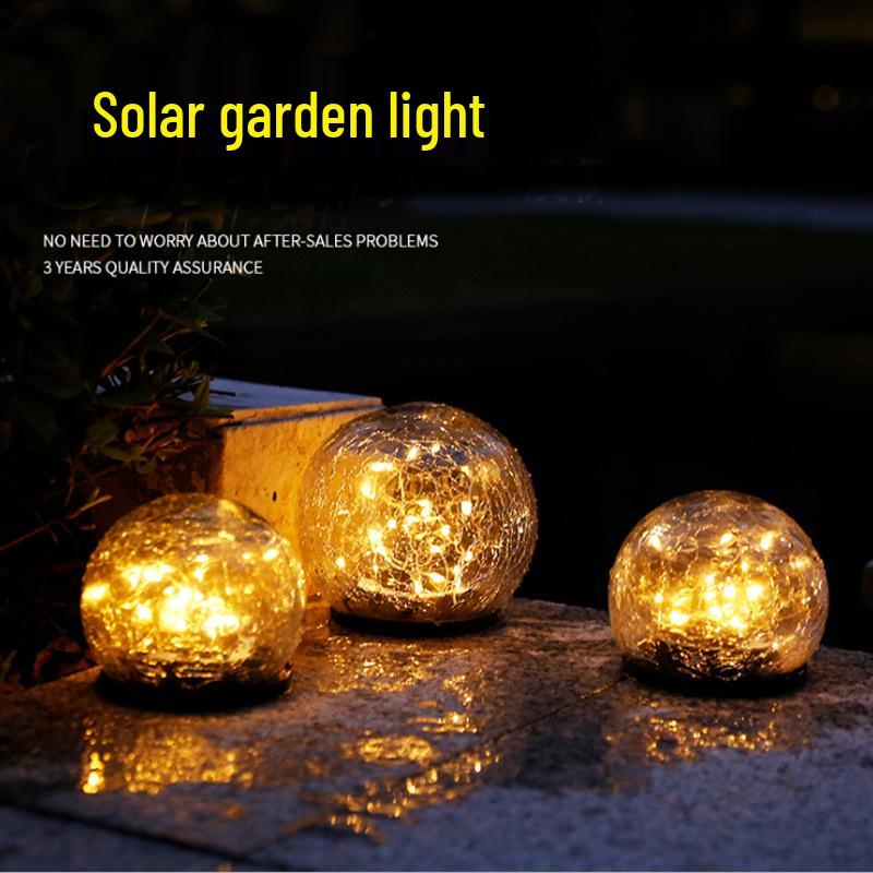 Silicone Sealed Outdoor Solar Crackle Lawn and Patio Light