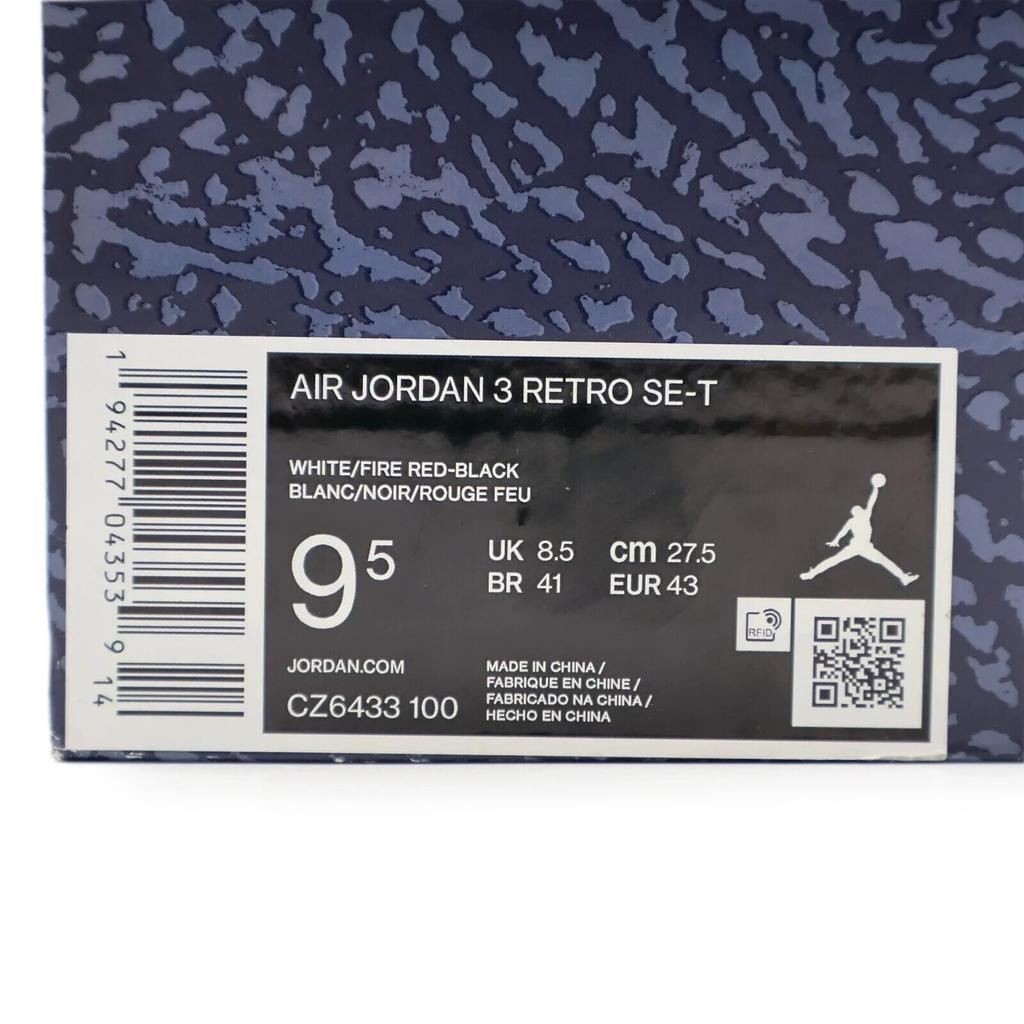 CZ6433-100 Nike Air Jordan 3 Retro White SE-T CO JP Fire Red Denim (Men's)