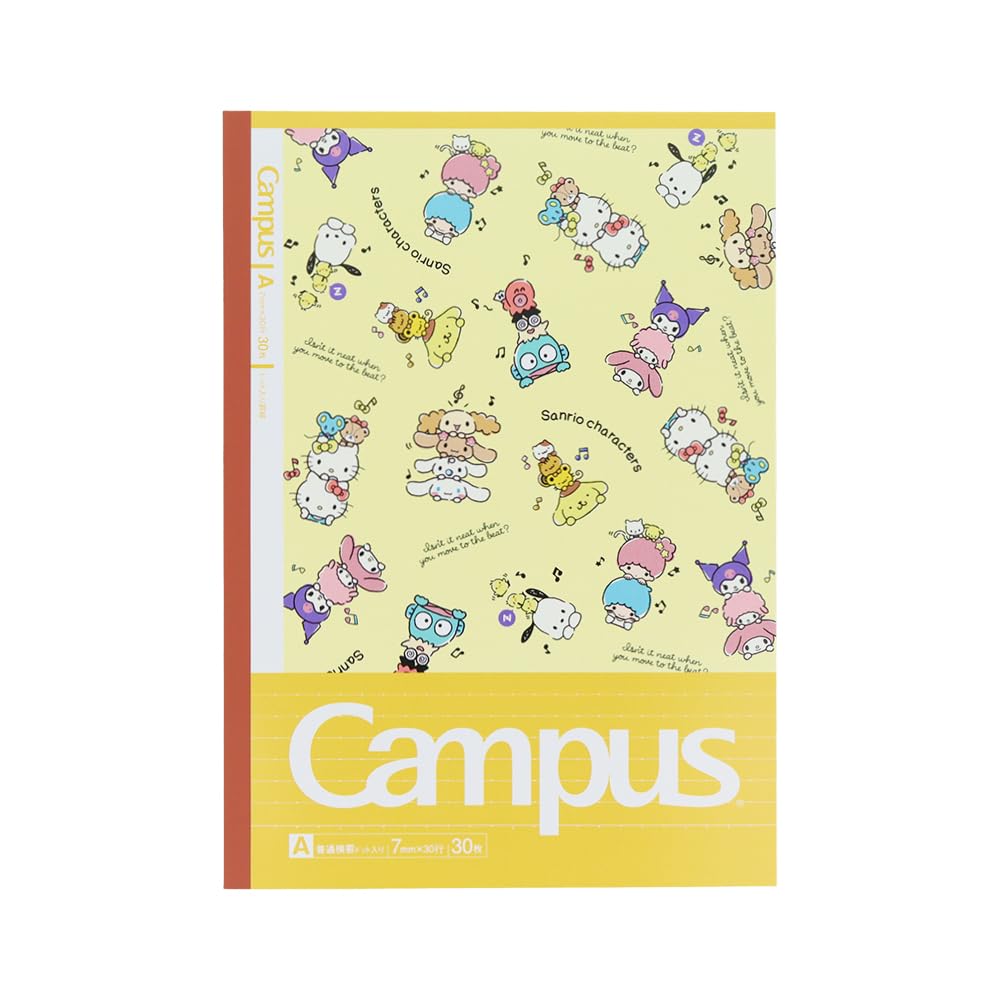 Sunstar Stationery Sanrio Character Campus 5 Sanrio S2691710 Notebook, Notebook, A-Ruled, Books, Characters,
