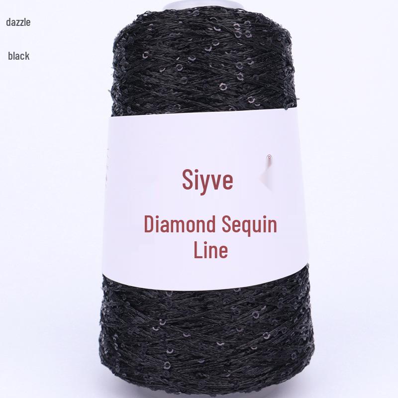 Filato di paillettes Siyue 2mm - Lana tessuta a mano per progetti fai da te (100 grammi)