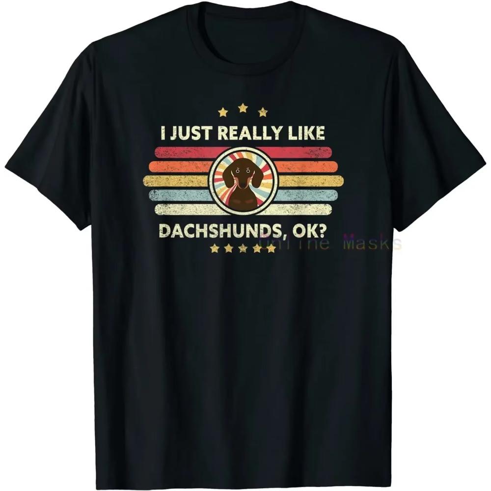 Dachshund Shirt Retro Vintage Cool Wiener Dog Mom Dad Weenie Mama Funny Gift for Puppy Pet Lover Owner Womens Mens T-Shirt