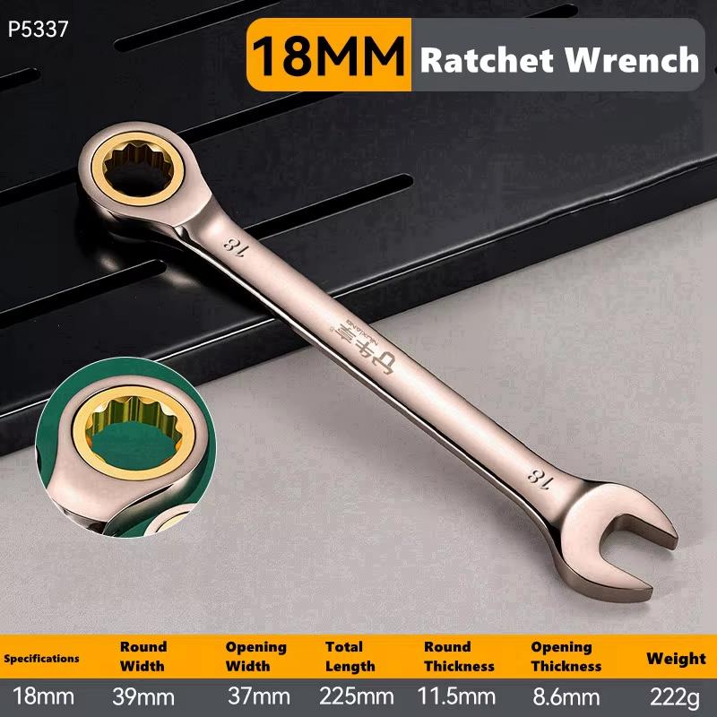 6-11mm Key Wrench Flexible Golden Ratchet Wrenches Torque Universal Spanners for Car Motorcycle Repair Tools Metric Hand Tool