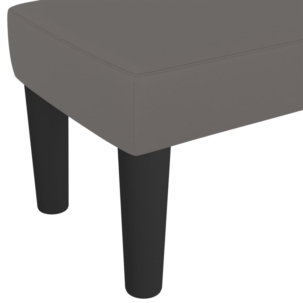 Gray Bench 70 X 30 X 30 Cm Faux Leather