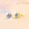 5-9MM Moissanite Earring 925 Silver Plated with White Gold Stud Earrings For Women Jewelry