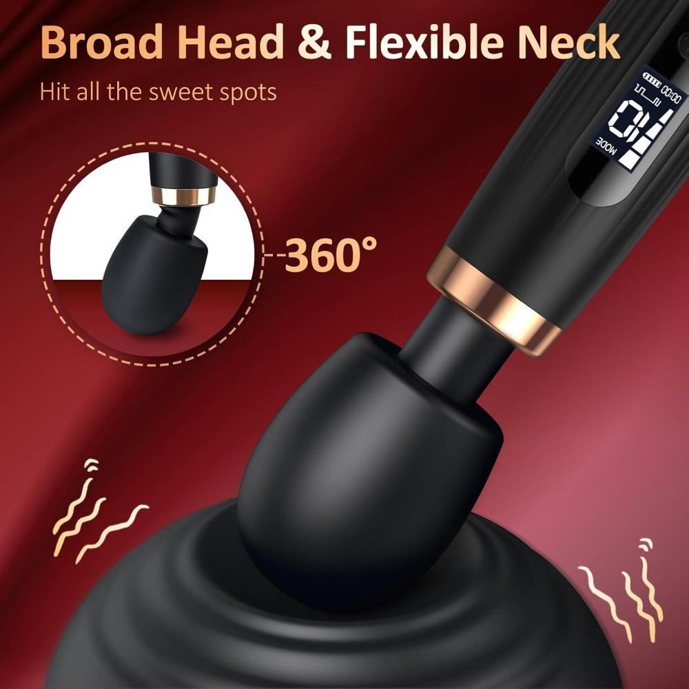 10 Modes Waterproof G-Spot Vibrator Wand with LED Display – Silent USB Rechargeable for Clitoris, Anal & Nipple Stimulation