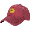 Yellow Daisy Flower Washed Baseball Cap Soft Cotton Adjustable Golf Hat Unisex