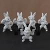 Easter Muscle Bunny Figurine Cute Mini 3D Printed Bunny Statue Collectible Rabbit Ornament for Spring Home Table Shelf Decor