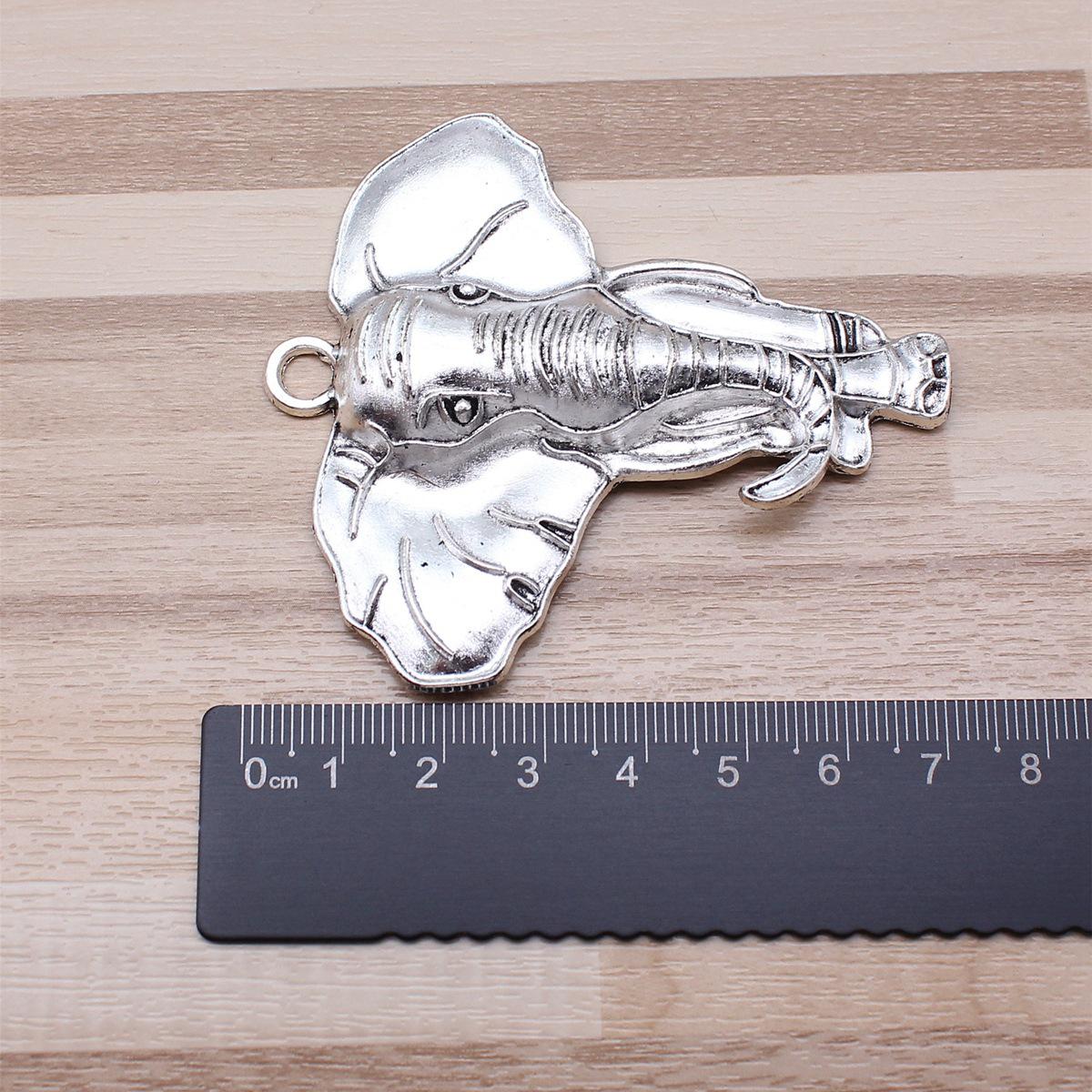 71x63mm Elephant Pendant with Big Ears, Zinc Alloy, DIY Jewelry Accessories