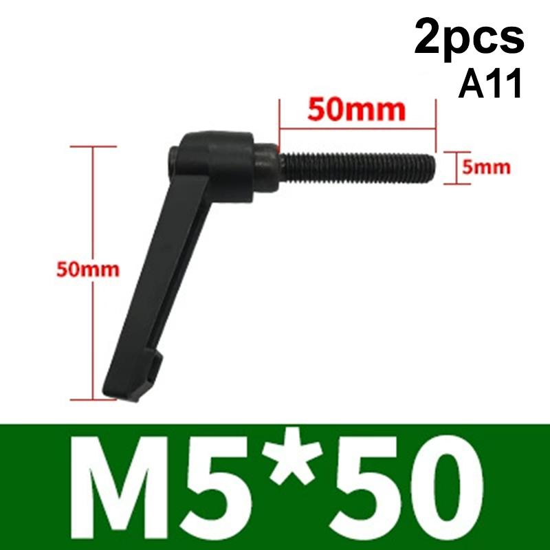 2Pcs M4 M5 M6 M8 Clamping Lever Machinery Adjustable 7-Shaped Handle Locking External Male Thread Knob