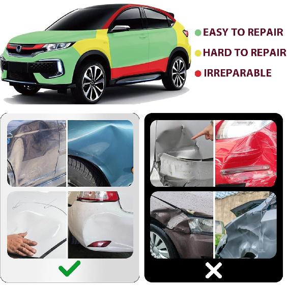 Dent Puller Suction Cup Kit - Paintless Car Body Repair Tool For Dent Removal, Aluminum Alloy Heavy Duty Suction Cups With Thickened Rubber Base For