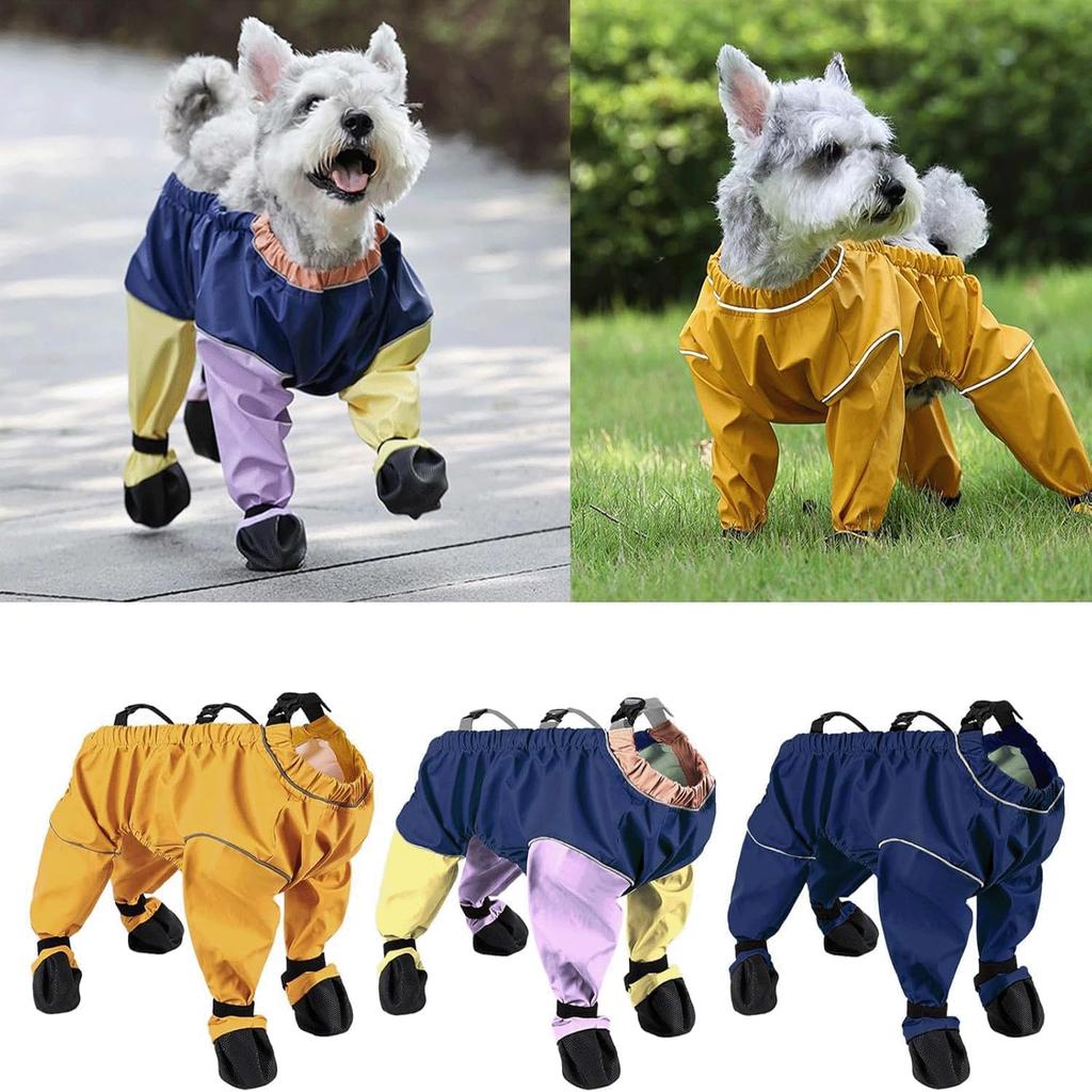 Dog Paw Boots Leggings Waterproof, Suspender Booties for Dogs Anti-Slip, Pet Paws Protector Dirty-Proof,Dog Snow Pants Shoes for Outdoor Walking