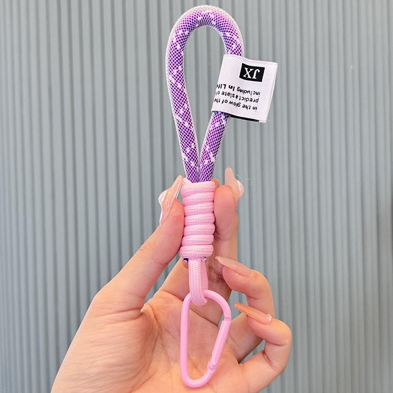 Lanyard Fluorescenční barva Řemínek na telefon Síťovina Přihrádka na tašky Splétané proužky Klíčenka Závěsné kalhoty Příslušenství Klíčenka