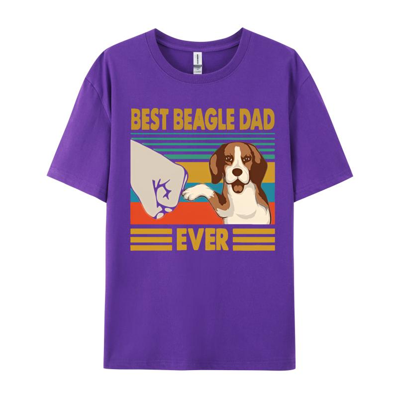 Best Beagle Dad Ever Gift From Daughter And Son Funny Beagle Tshirt Unisexs Top Tshirts Custom Tops Shirts Cotton Fashionable