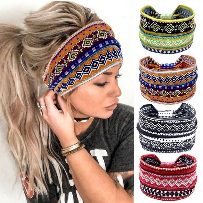 Atmungsaktives Stirnband für Damen Sport Haarband Böhmischer Stil Stirnband Weiblich Elastisches Kopfband Sportliches Kopfzubehör