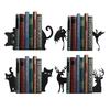 Metal Animal Bookends Black Cat/Reindeer/Dragon Book Ends for Home Office Bookshelf Desk Decor Cute Book Stopper Gifts for Women
