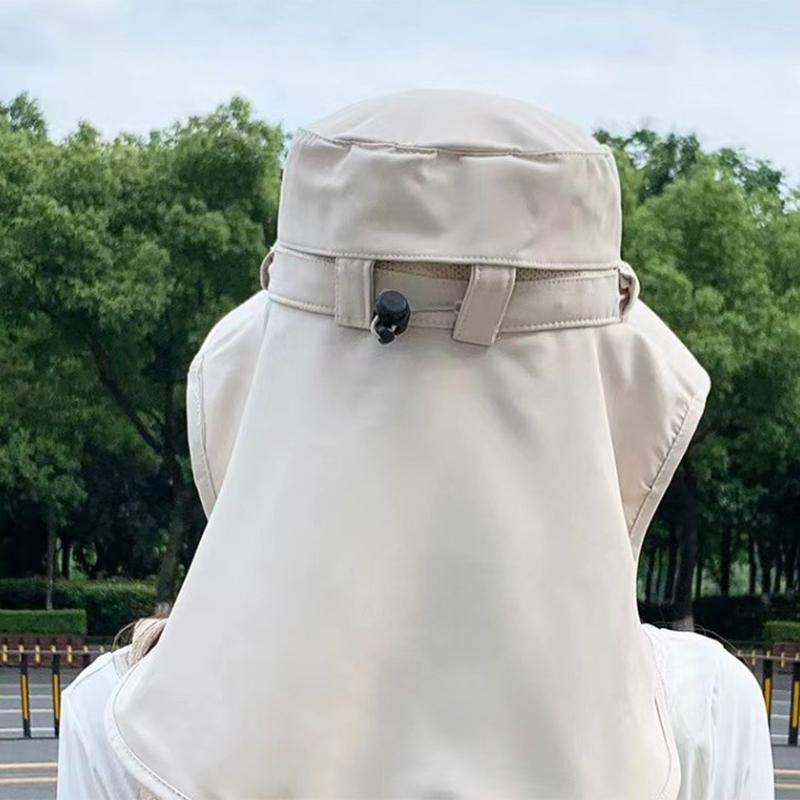 Summer Outdoor Travel Sunshade Sun Hat Detachable Cape Mask Sun Hat Women Ponytail Large Brim Beach Hats