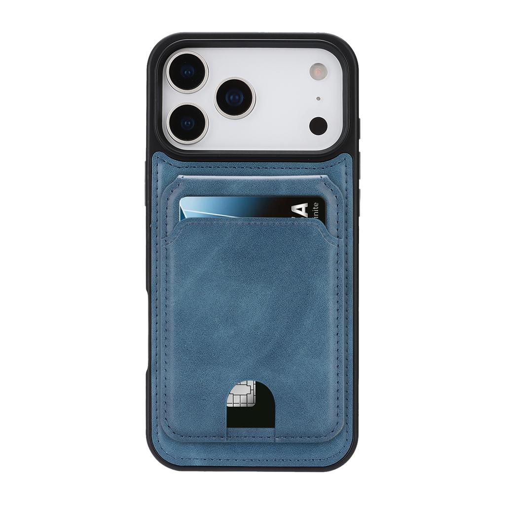 Luxury Business Magnetic Cards Solt Leather Case For iPhone 17 Pro Max 16 Plus 15 14 13 12 kickstand 360 Shockproof RFID Cover