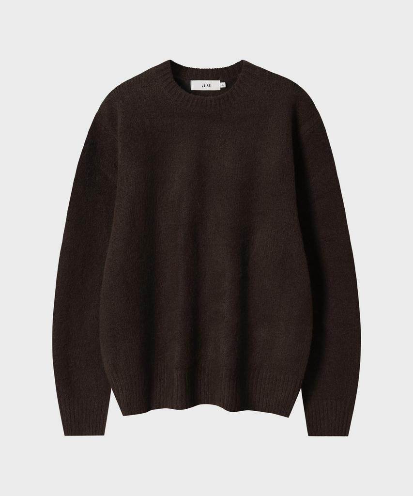 LEIRE Wool Mohair Round Knit [Dark Brown]
