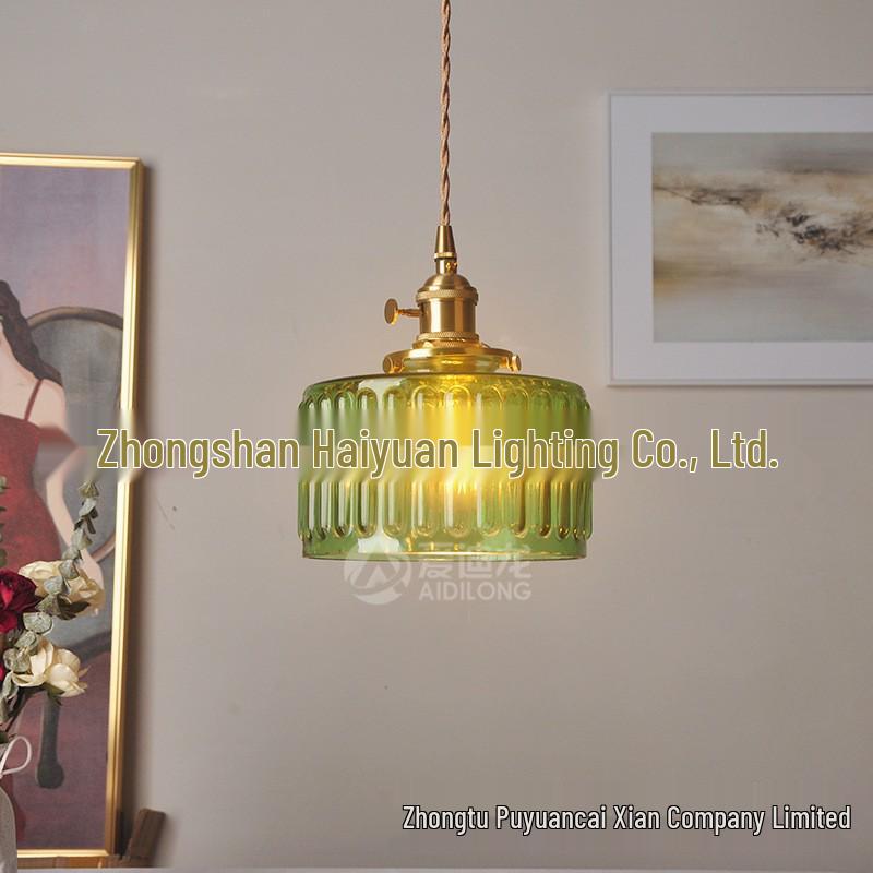 Modern Minimalist Retro Brass & Glass Nordic Pendant Lamp for Homestays and Restaurants