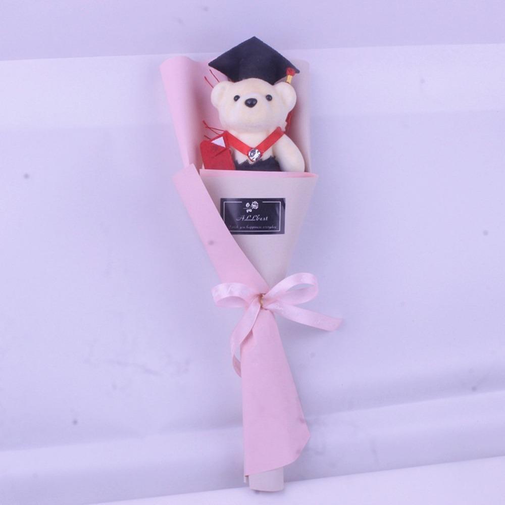 Plush Bear Bear Plush Bouquet Cartoon Doctoral Bear Toy Graduation Bear Bouquet  Birthday Party