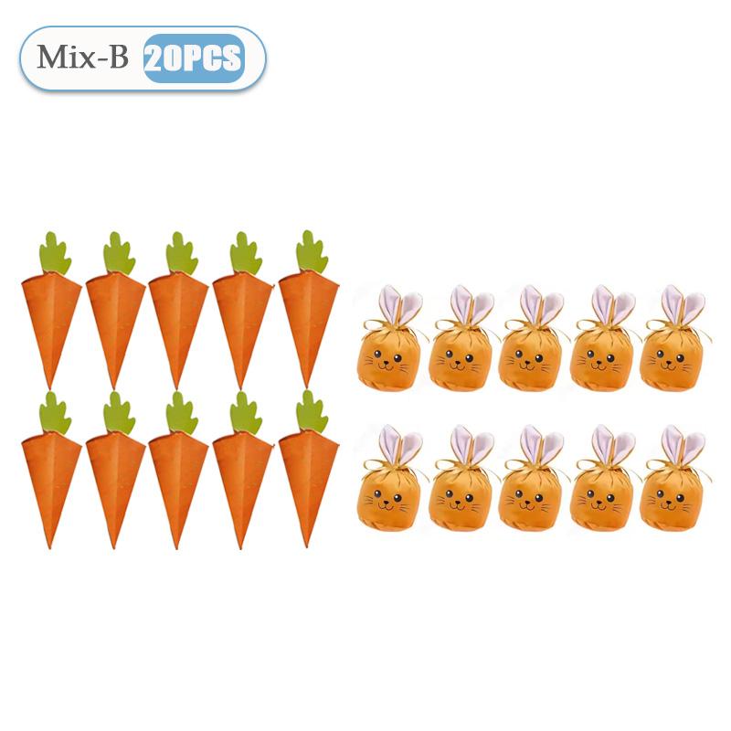 1-200PCS Creative Carrot Packaging Box Orange Candy Chocolate Cone Shaped Paper Gift Boxes Kids Easter Birthday Party Gift Bag