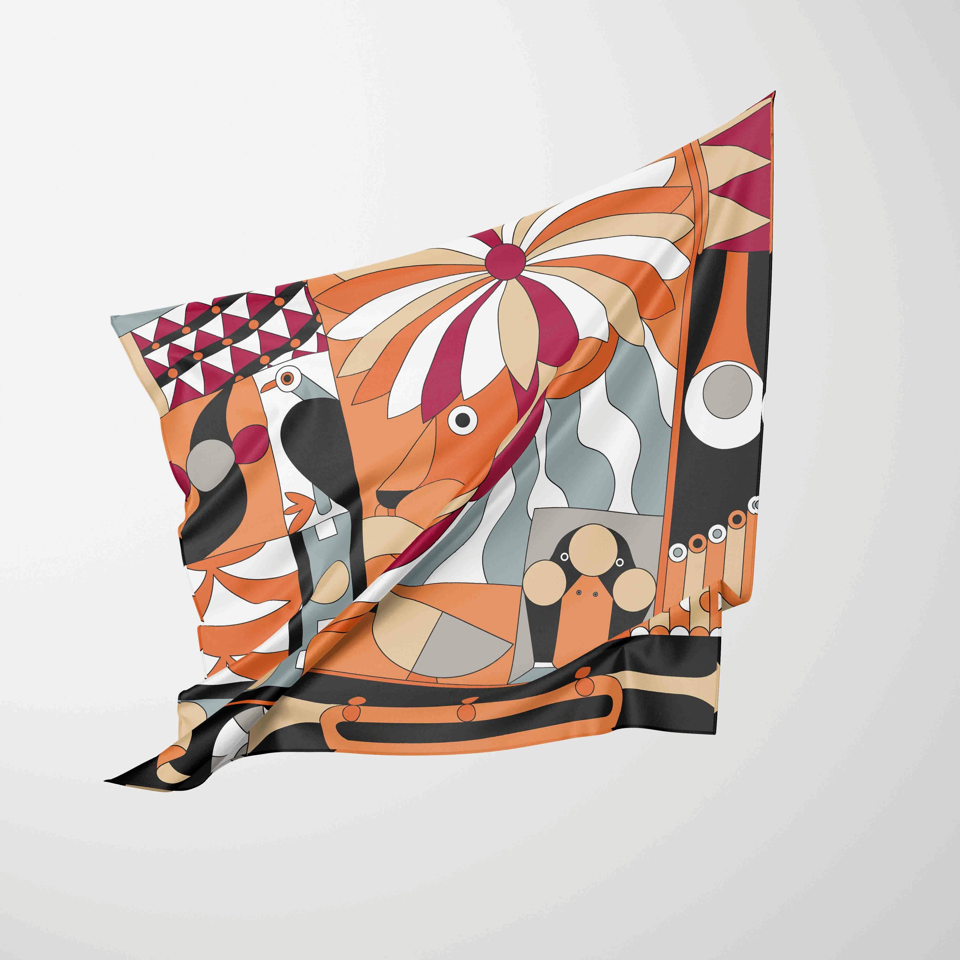 

70cm*70cm Silk Square Scarf Women Bandana Print Scarves Head Band Fashion Lady Hair Shawl and Wrap Female Neckerchief Hijab 70CM 27inch