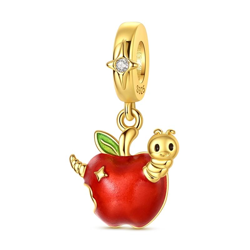 2026 925 Sterling Silver Charms Beads Pendant Red Cherry Strawberry Panda Charms Fit Original Bracelet Women's DIY Jewelry Gift
