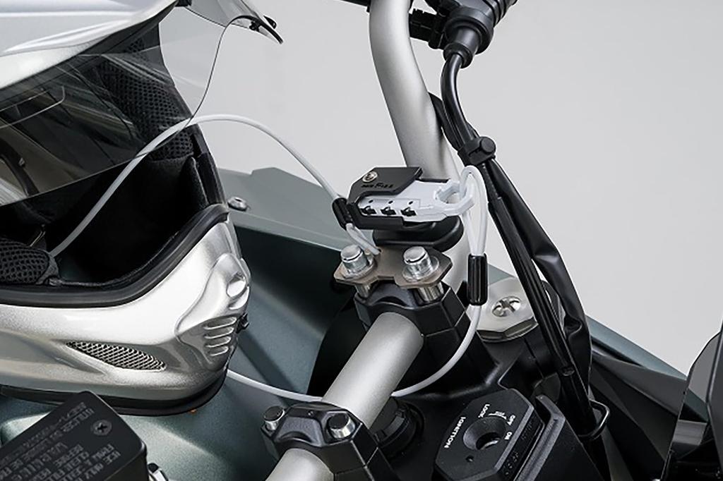 TANAX Motorcykelhjälm Trådlås Handtagsklämma Montering Rak Svart 3-siffrigt Kombinationslås 600m Stöldskydd MF-4767