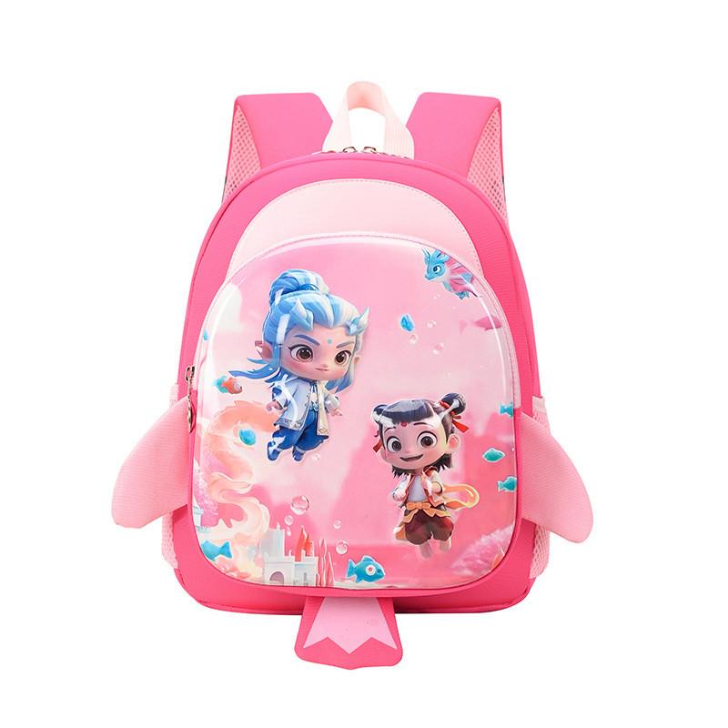 

Childrens Cartoon Nezha School Bag With Durable Hard Shell And Spacious Design For Kindergarten Pink