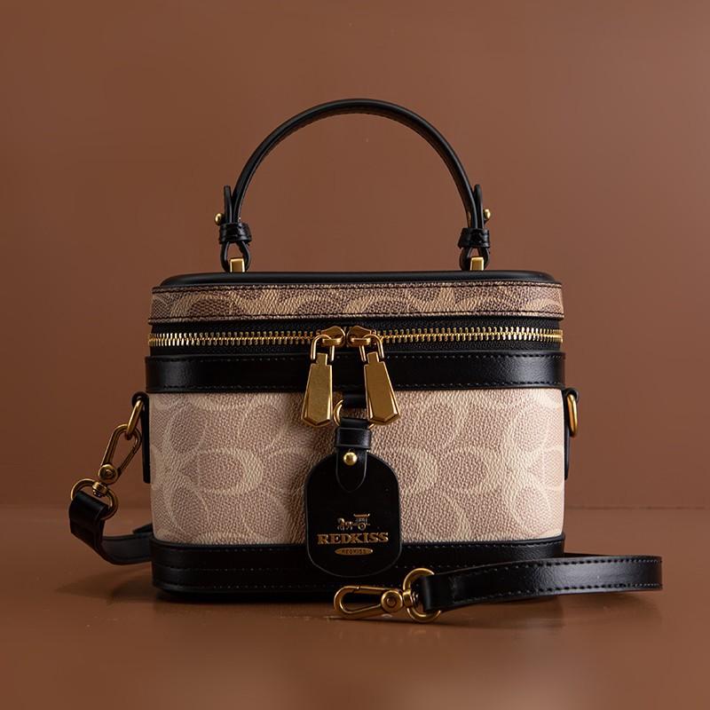 

Высококлассная сумка-ведро 2025 Новая модная женская сумка Сумка для ланча Контрастный цвет На плечо Кроссбоди Сумка чёрный