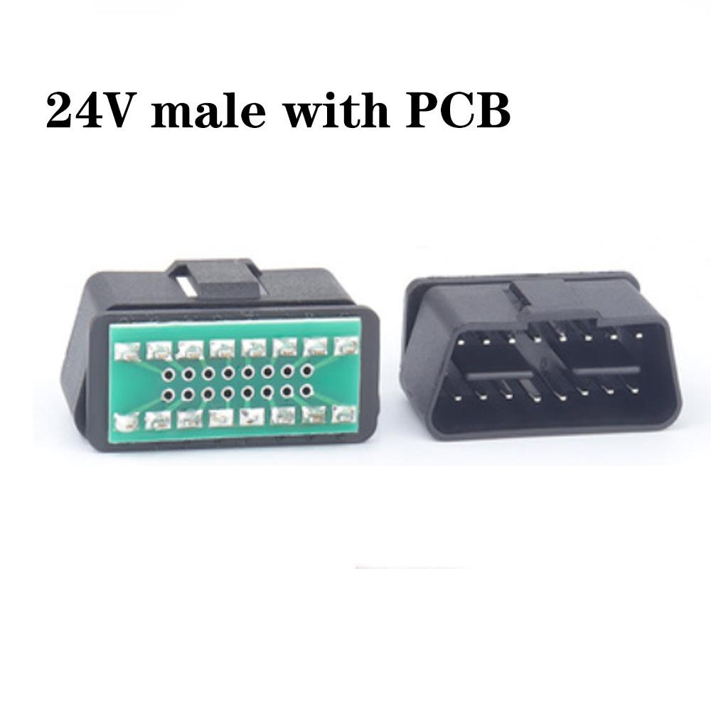10τμχ Υψηλής Ποιότητας Αυτοκινήτου OBD2 16-pin Συναρμολογημένη Επιχρυσωμένη Αρσενική Κεφαλή 12V/24V Καθολικός Συνδετήρας Δοκιμής Κύρια Γραμμή Βύσμα OBDII