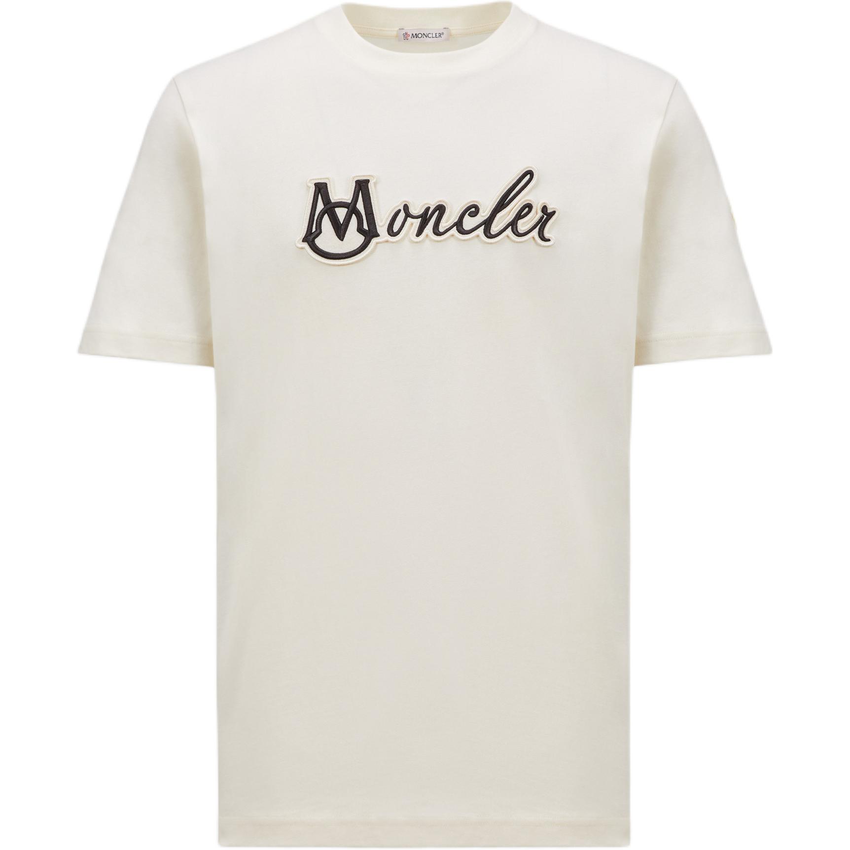 T-shirt Homme Manches Courtes Respirant Ample Col Rond Jacquard Lettres Moncler T-shirts Blanc K1-091-8C00011-89AJS-034 2XL white